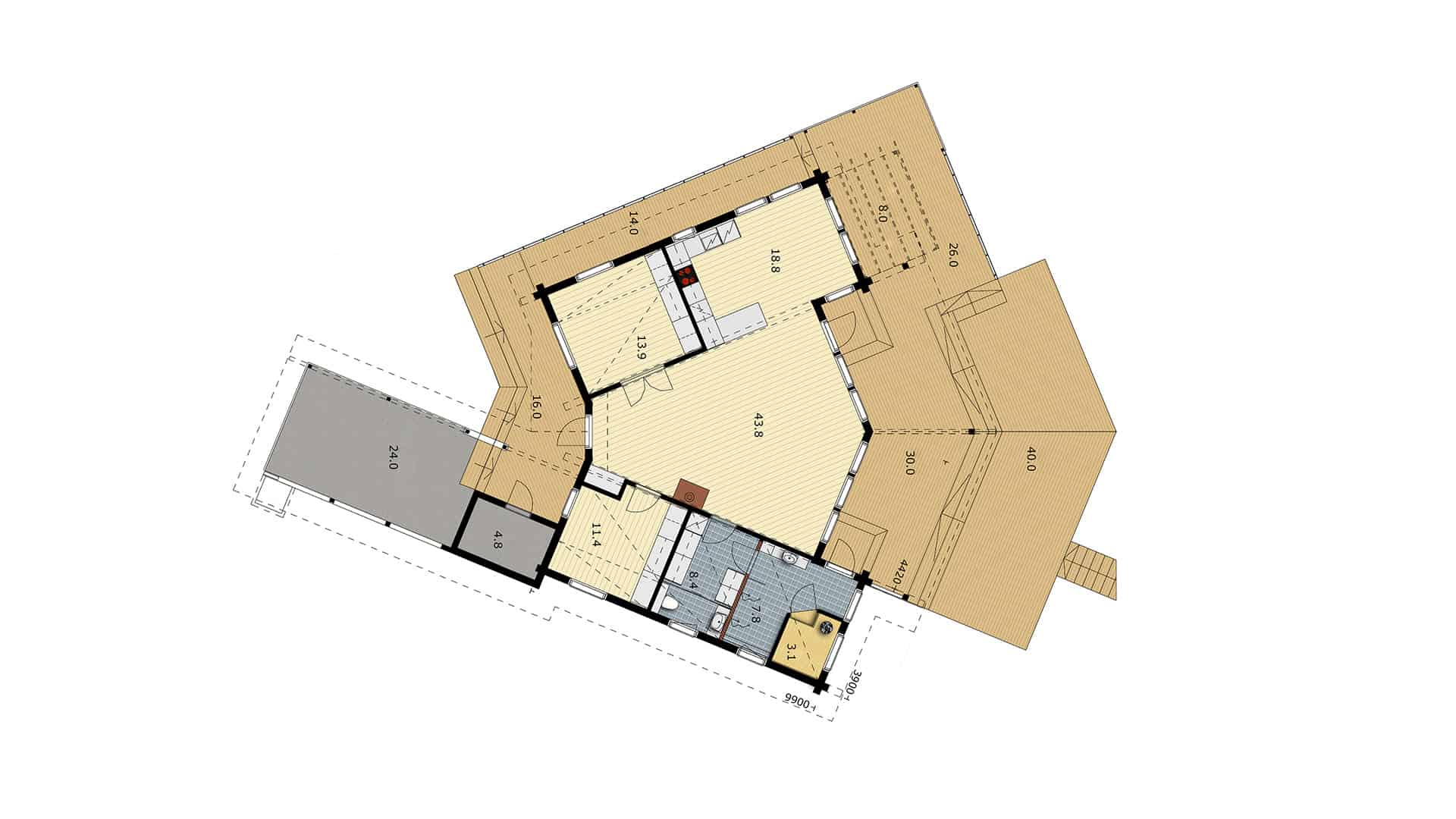 Дом из бруса 16×11 м Дом из бруса 16×11 м